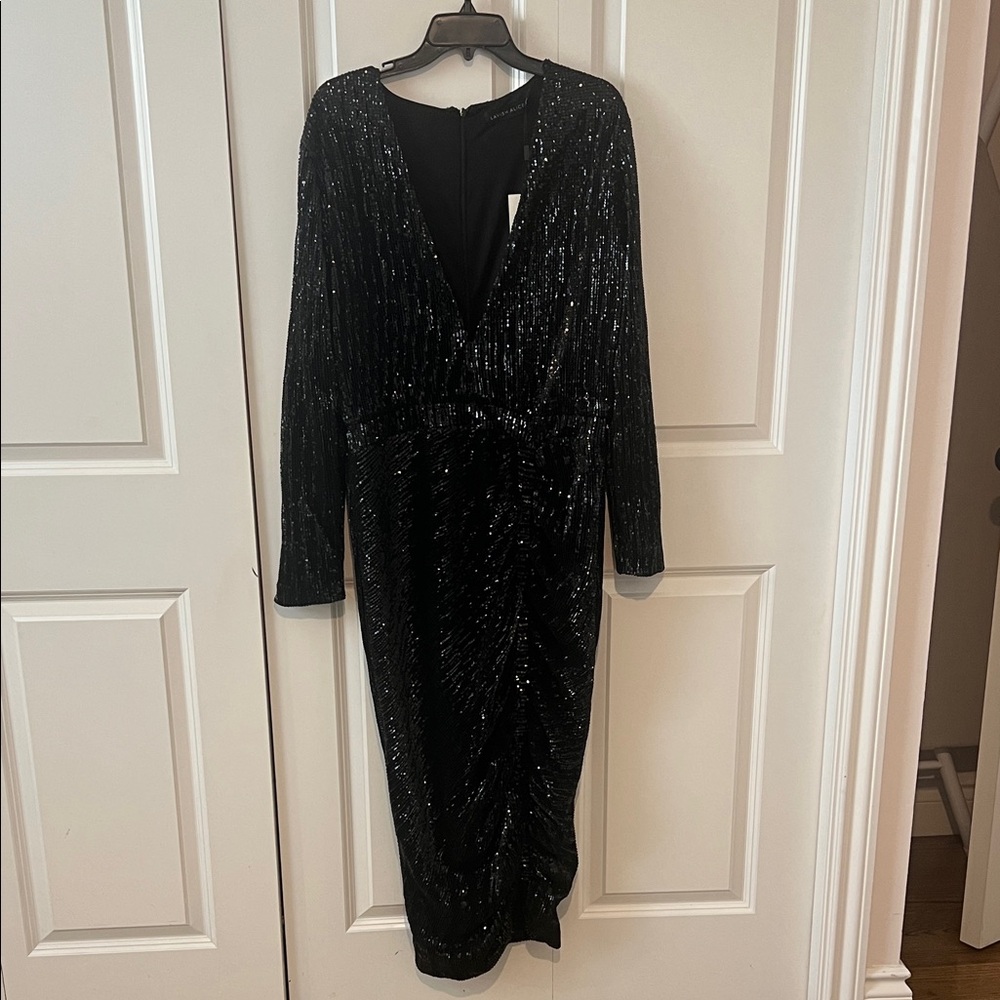 Lavish Alice Black Sequin Long Sleeve Dress